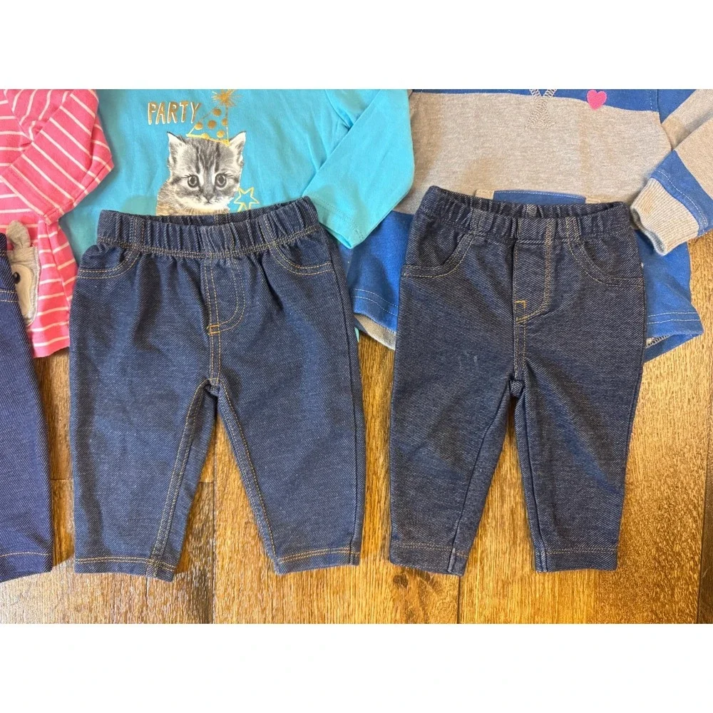 Baby‎ Girl Outfits 3 Months Pants Bodysuits Shirts Long Sleeve Clothes Lot Cat